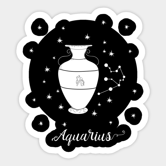 Aquarius Zodiac Sign Constellation Sticker by letnothingstopyou